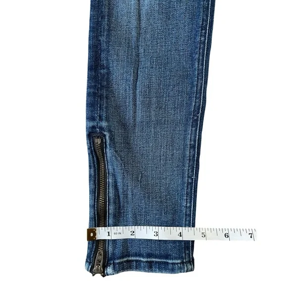 Rag & Bone Skinny Ankle Jeans, Zipper Detail, Stretch, Medium Wash - Size 26 - Picture 11 of 16